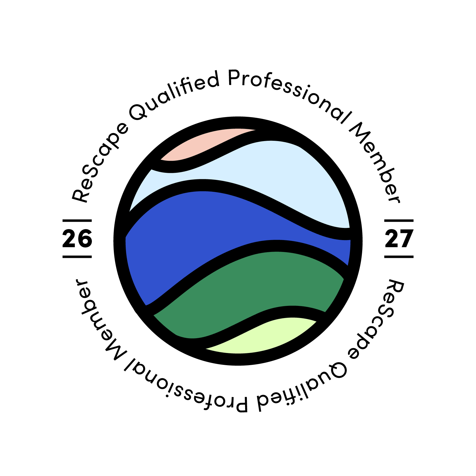 Logo of the World Economic Forum showing an abstract globe with wavy, colored sections in beige, light blue, dark blue, green, and light green on a black background.