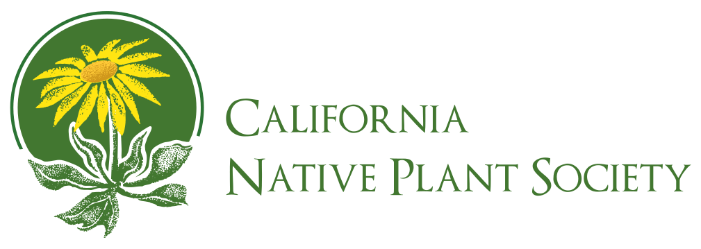 Logo of California Native Plant Society featuring a yellow flower with green leaves and text