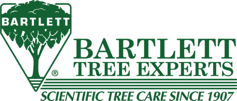 Logo of Bartlett Tree Experts with text indicating they are scientific tree care providers since 1907.