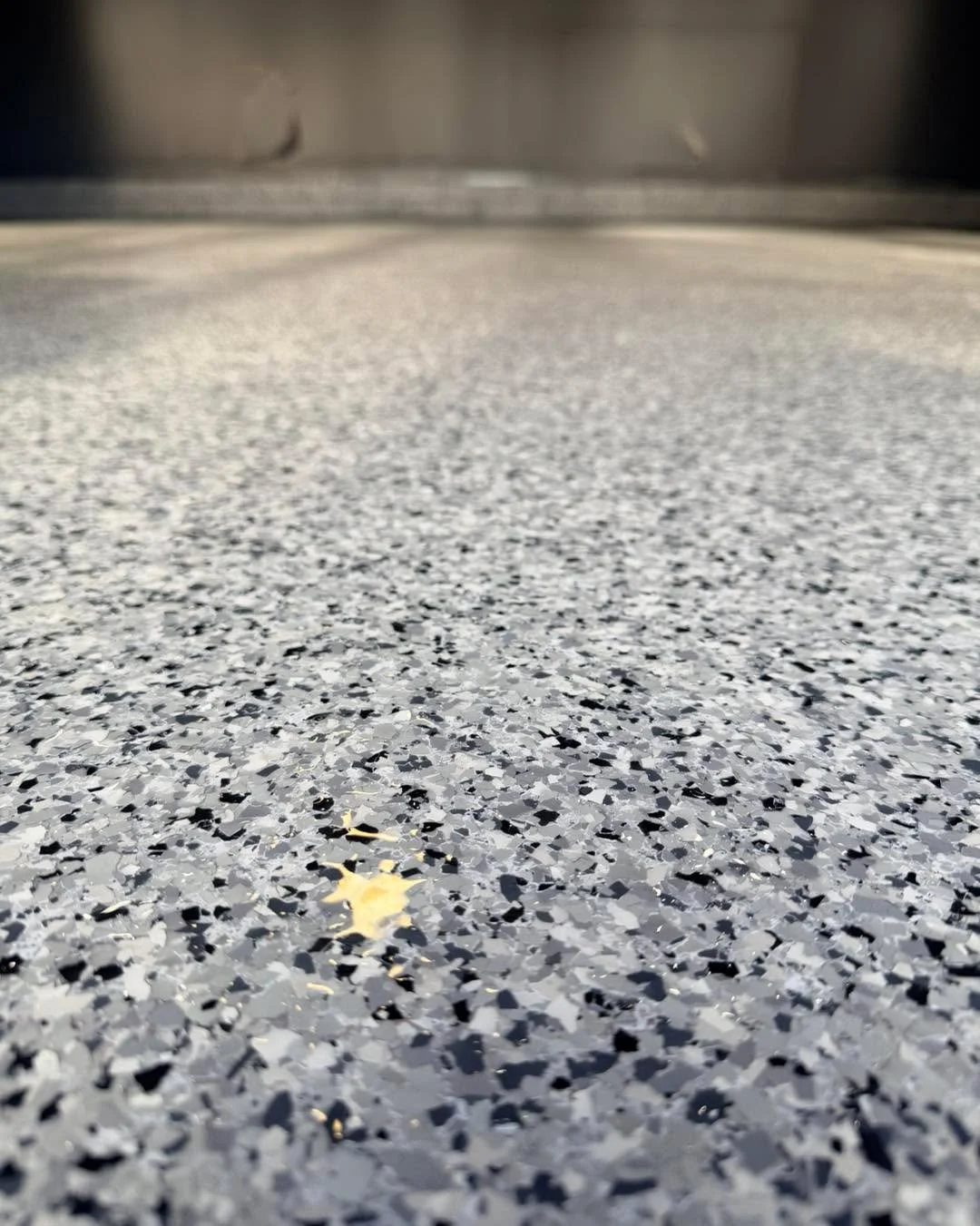 We were in #sparta transforming this #twocargarage with #nightfall #decorative #flakes #polyaspartic #polyasparticcoating #simiron #simironcoatings #elite #elit3garagefloors