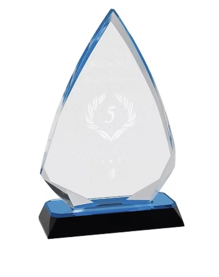7 3/4" Blue Arrow Diamond Acrylic Award