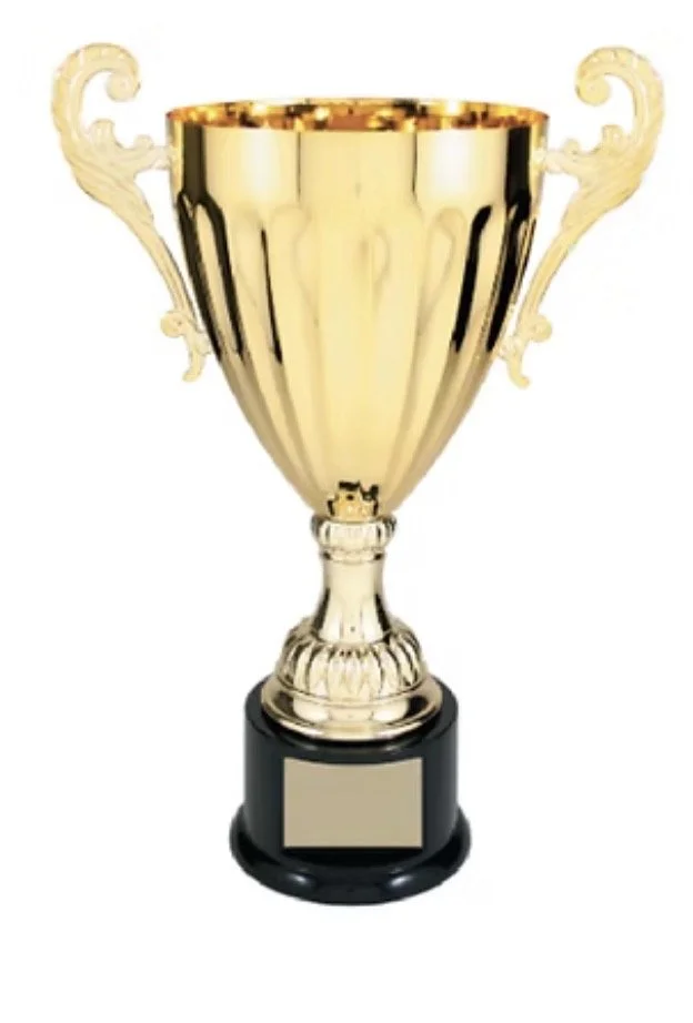 14 1/2" Gold Completed Metal Cup Trophy