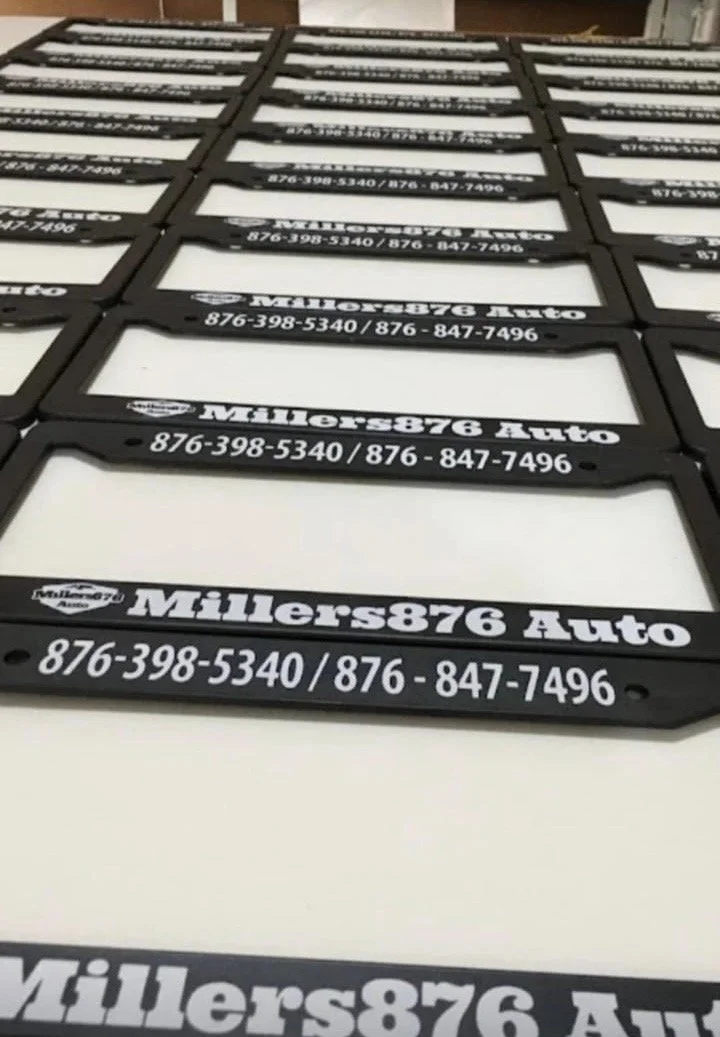 Japanese black number plate holders