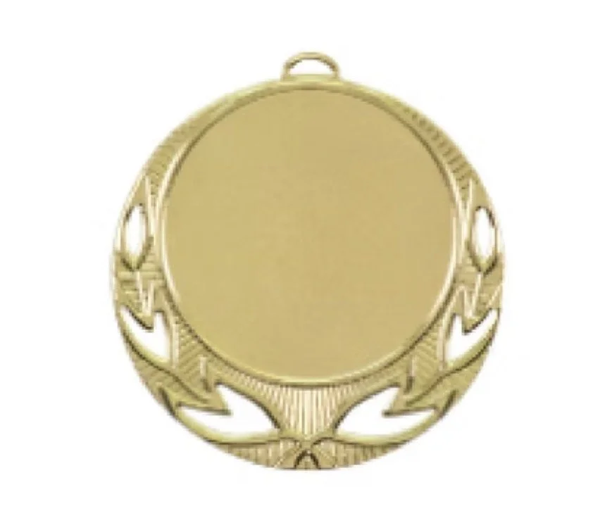 2 3/4" Bright Gold Open Wreath Medal