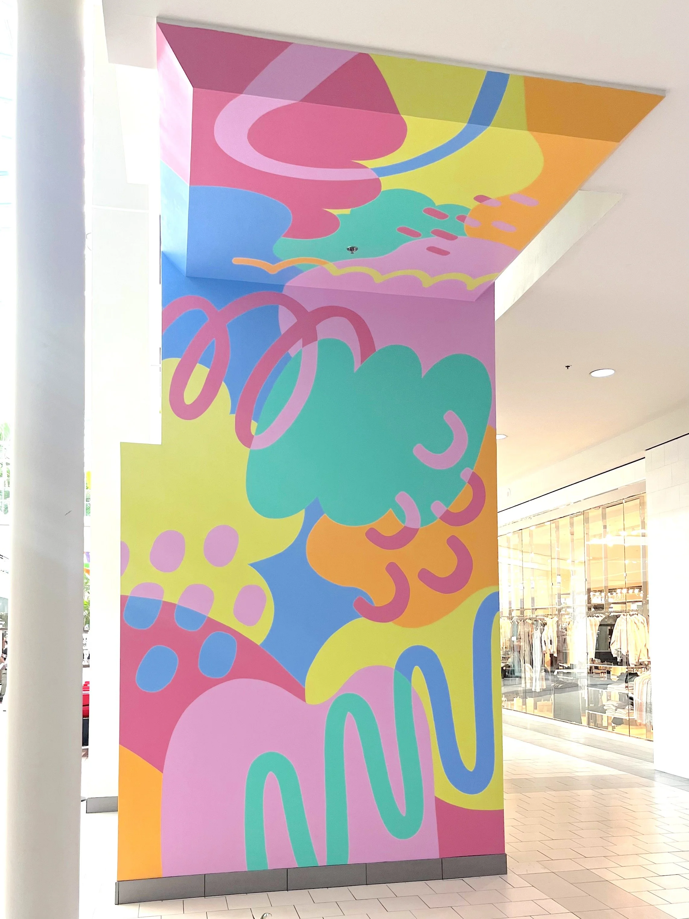 Impromptu Joy, 312 sq ft mural commissioned by Arden Fair Mall, Sacramento, CA
