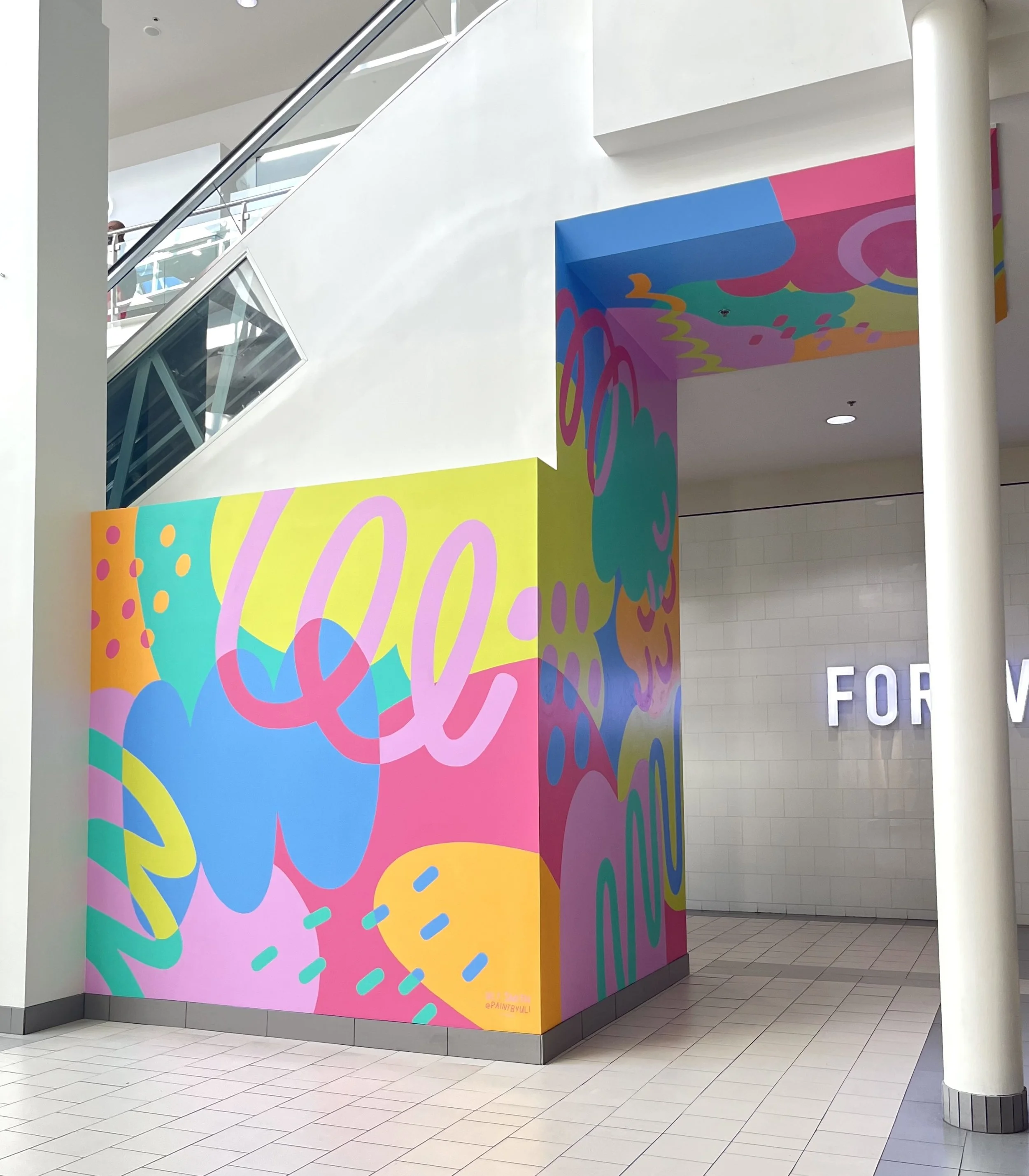 Impromptu Joy, 312 sq ft mural commissioned by Arden Fair Mall, Sacramento, CA
