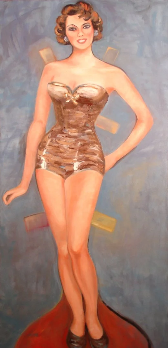 Paper Doll in Blue, 65" x 30", Oil on canvas, 2004