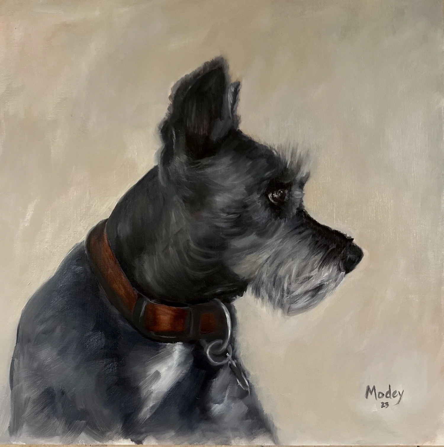 Best Friend in Profile,
18" x 18",
Oil on Panel, 2024