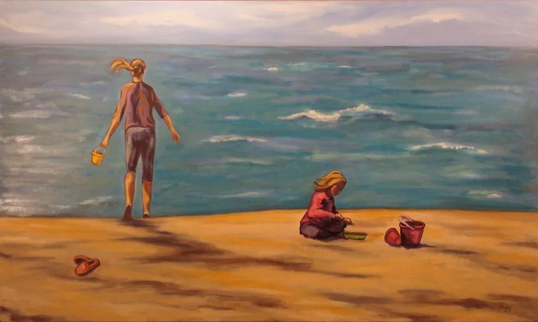 Beach Play, 36" x 60", Oil on canvas, 2011