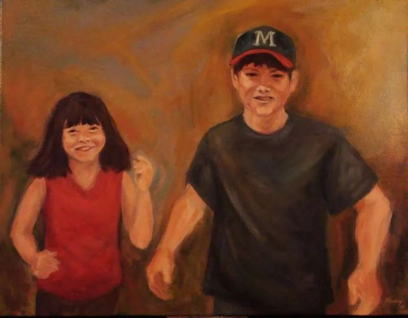 Calvin and Dakota, 28" x 36", Oil on canvas, 2008
