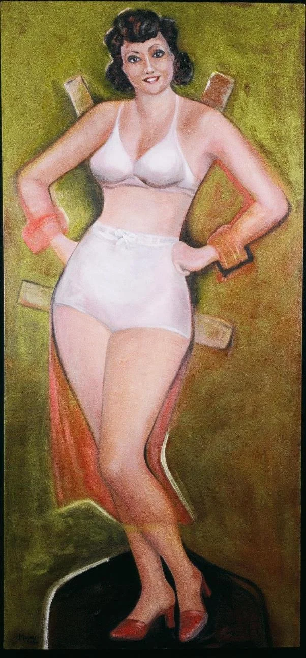 Paper Doll in Green, 65" x 30", Oil on canvas, 2004