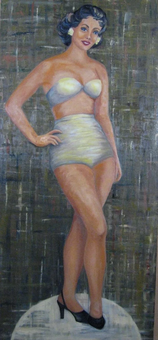 Paper Doll in Plaid, 65" x 30", Oil on canvas, 2004