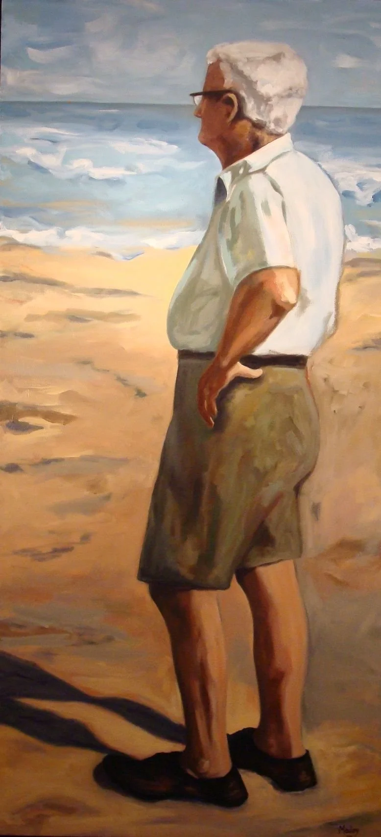 Old Man and The Beach, 64" x 30", Oil on canvas, 2011