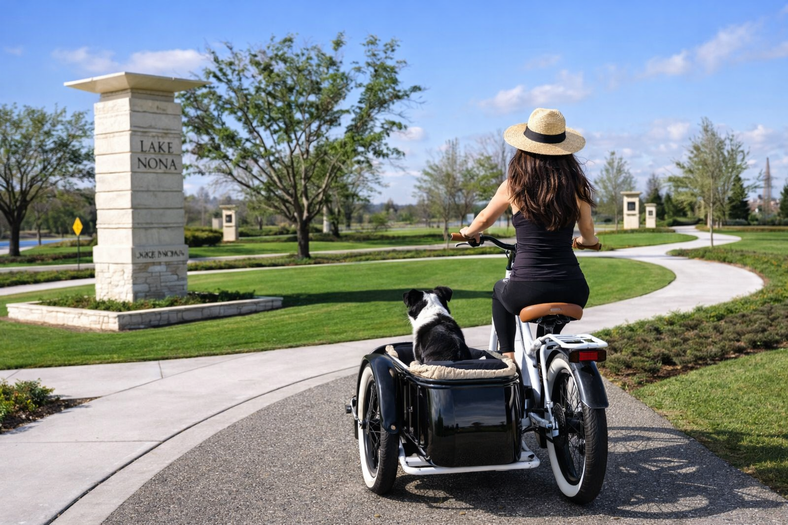 dog and owner for a fun bike ride