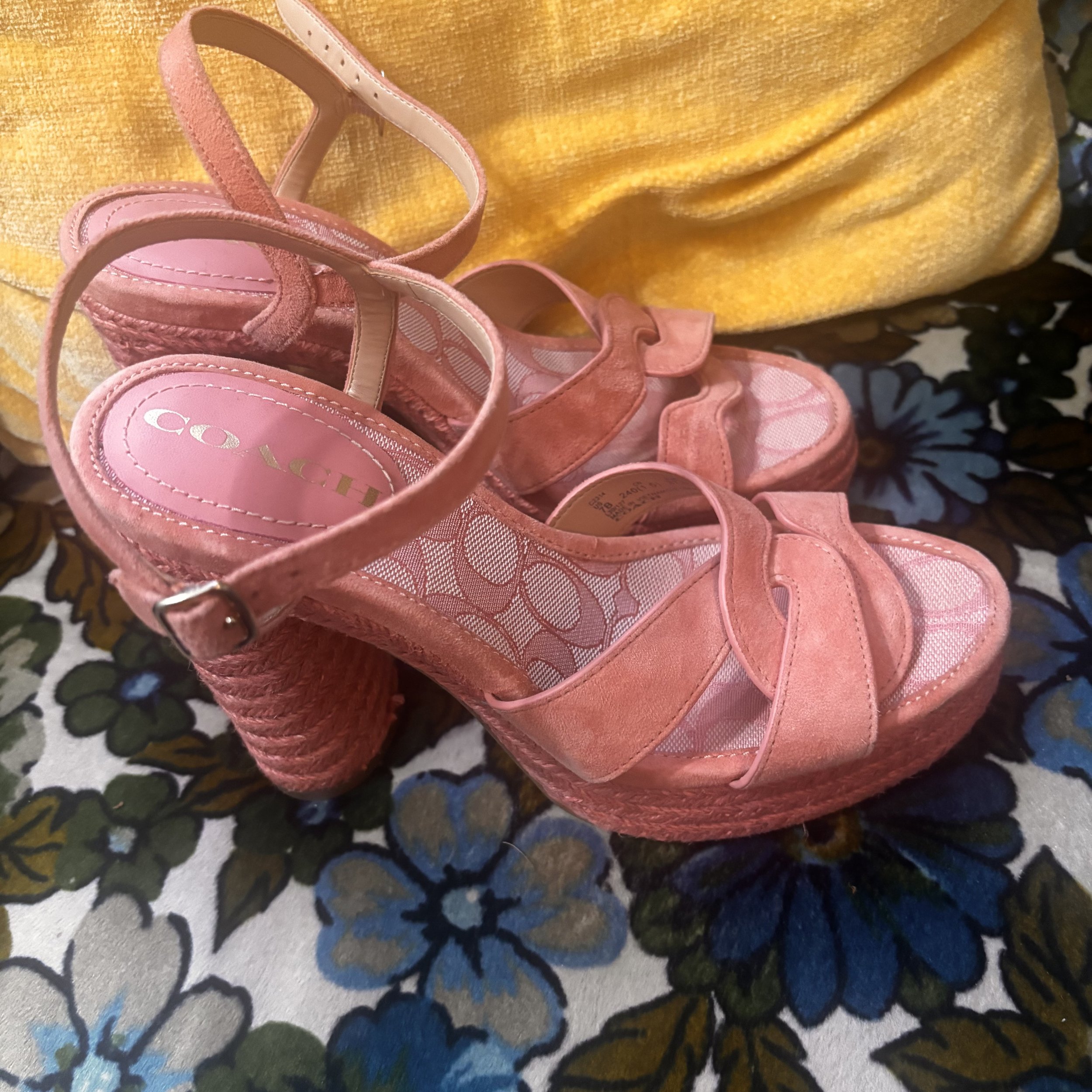Coach Pink Suede Talina Platform - Size 7