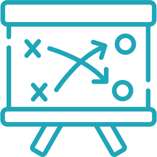 A diagram of strategic sports play with X's and O's and arrows showing movement directions.