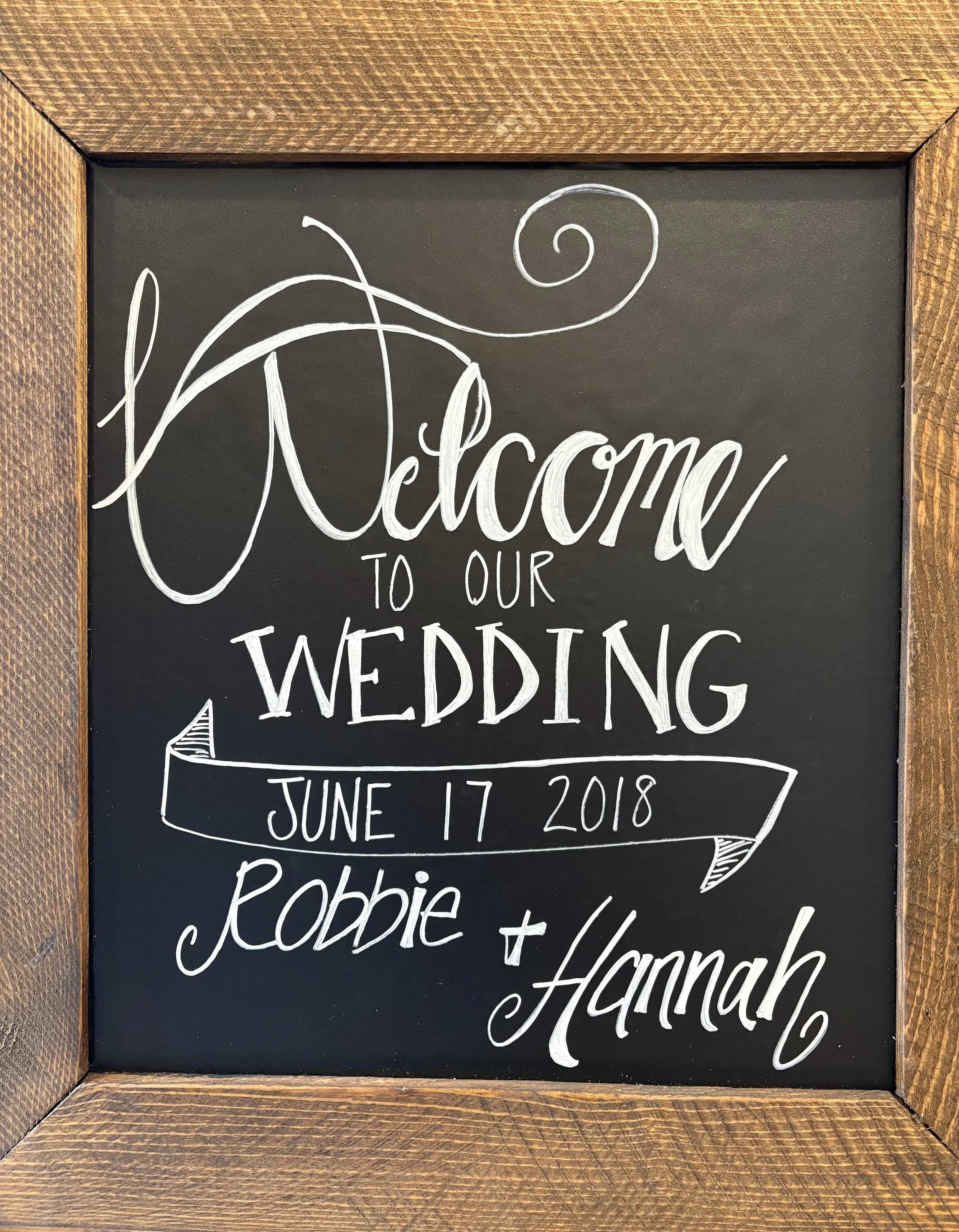 Custom Lettering for 6 Rustic Chalkboard Signs