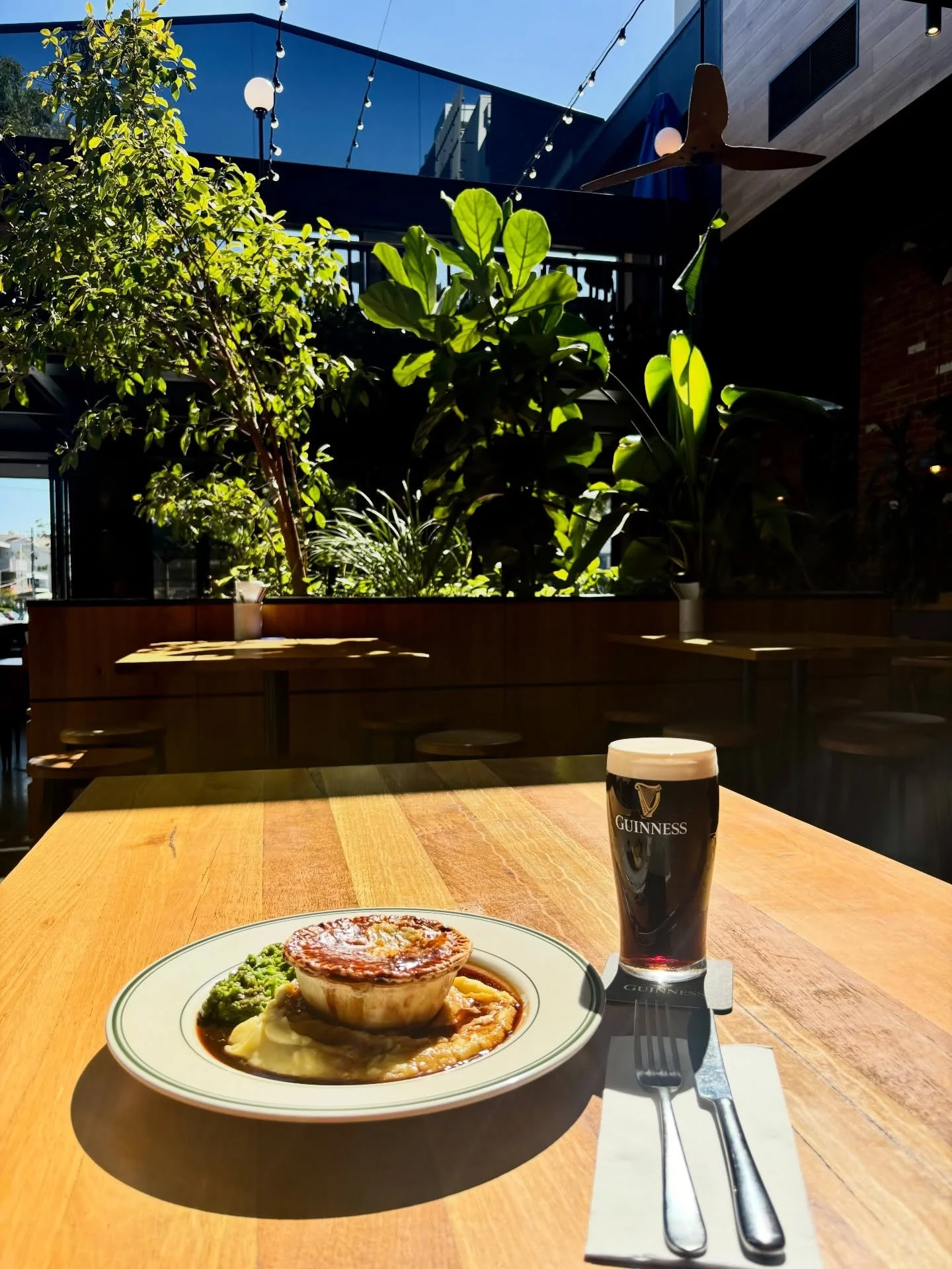 St Patrick&rsquo;s Day lands tomorrow, and we&rsquo;re doing it properly!

Dig into our house-made steak and Guinness pie with potato mash, crushed peas and gravy, served with a pint of Guinness for $25.

Plus, we&rsquo;re pouring $12 Guinness pints 
