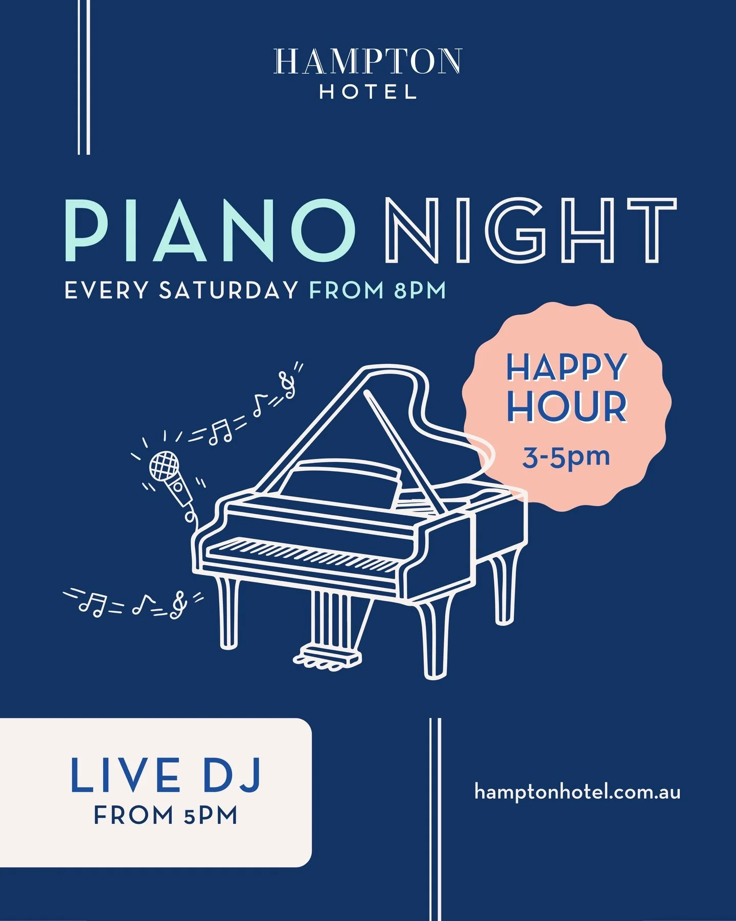 Join us every Saturday night from 8pm for the Piano Man, our resident singer and pianist playing all your favourite tunes.

You won&rsquo;t even need to check the lyrics to all your favourite classic pub and singalong songs.

Dust off your pipes and 