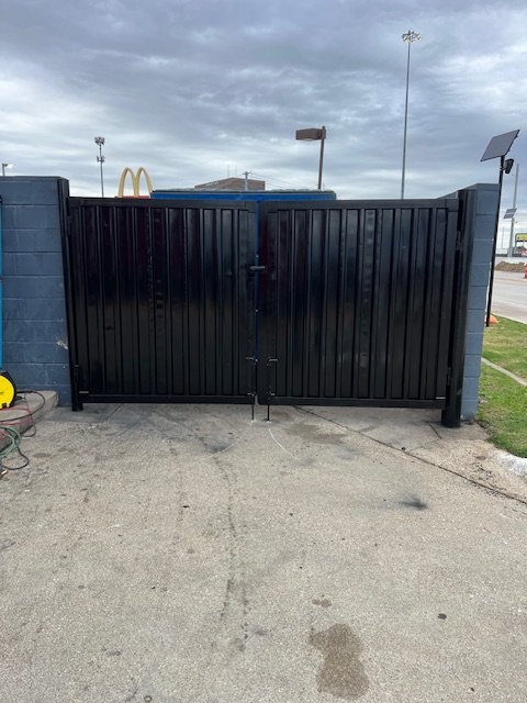 Custom dumpster enclosure fabrication designed for durability, security, and clean site organization. Built with high-quality steel for commercial and residential waste management solutions