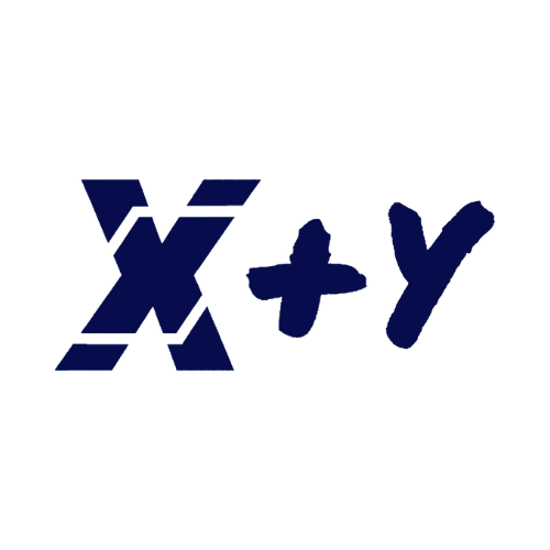 Mathematical equations with variables X and Y, including an X with its edges sketchily outlined, and the plus sign between X and Y.