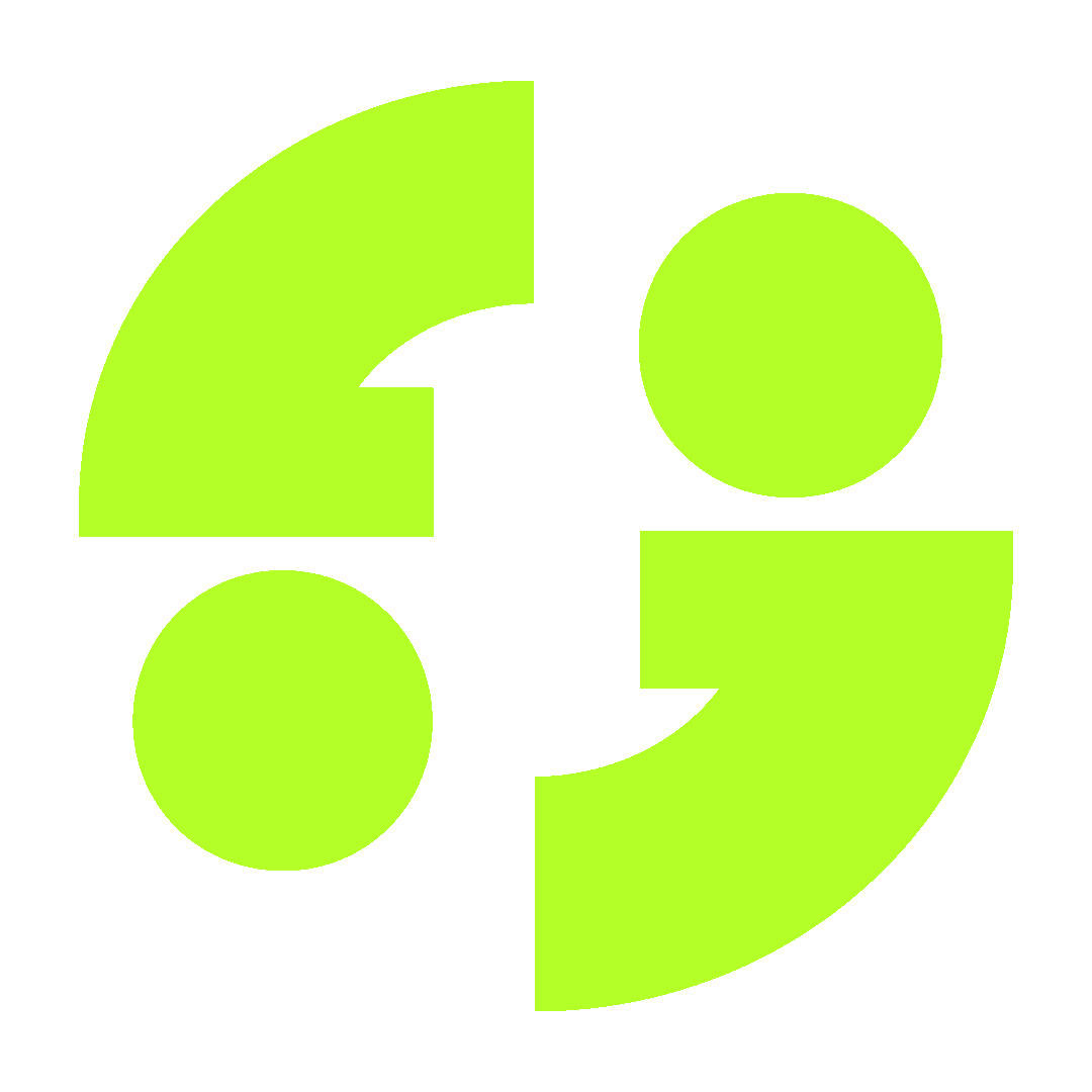 A circular infographic divided into four quadrants, with alternating green circle and quarter circle shapes in each section.