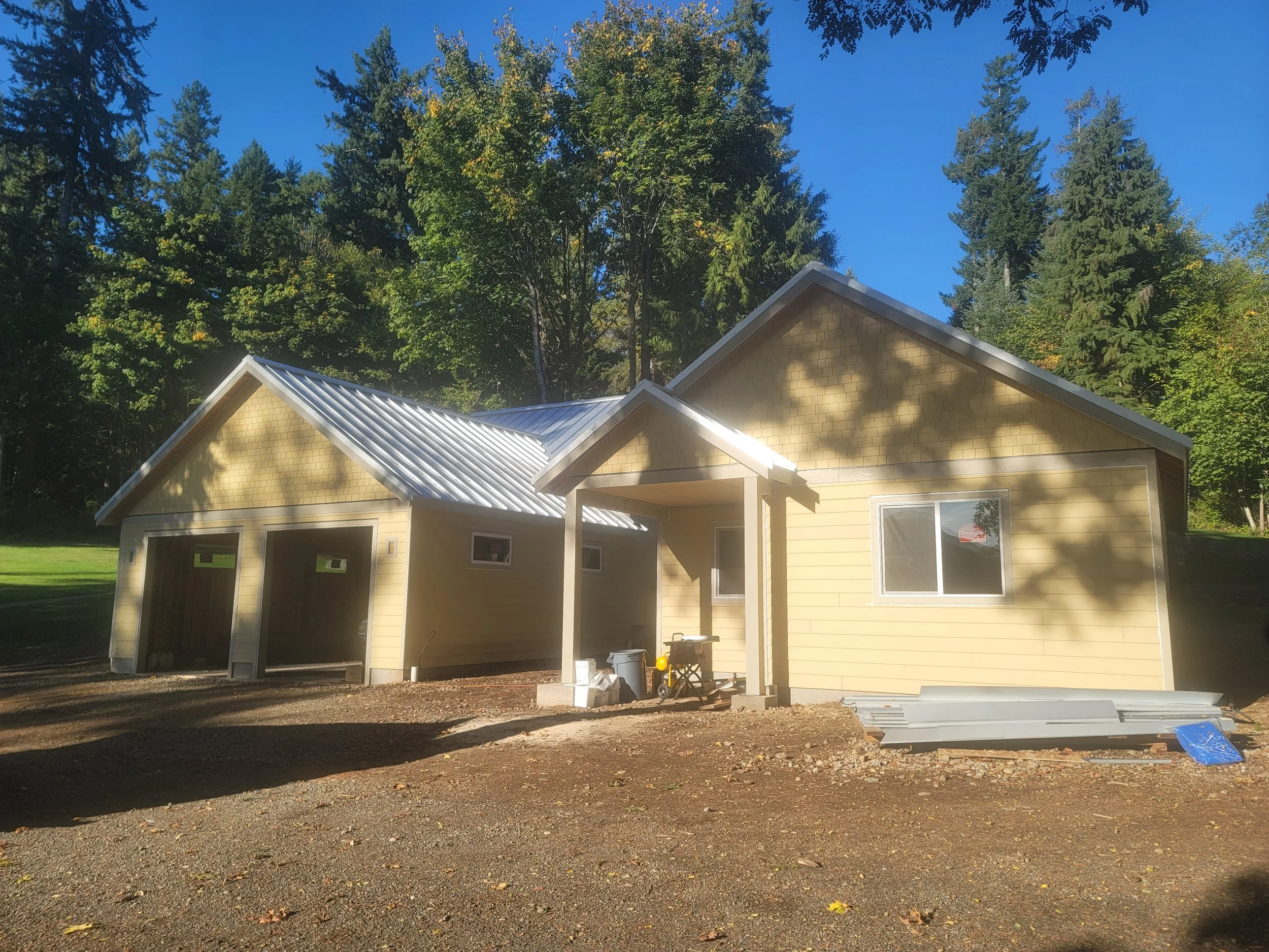 An ADU and DADU under construction.