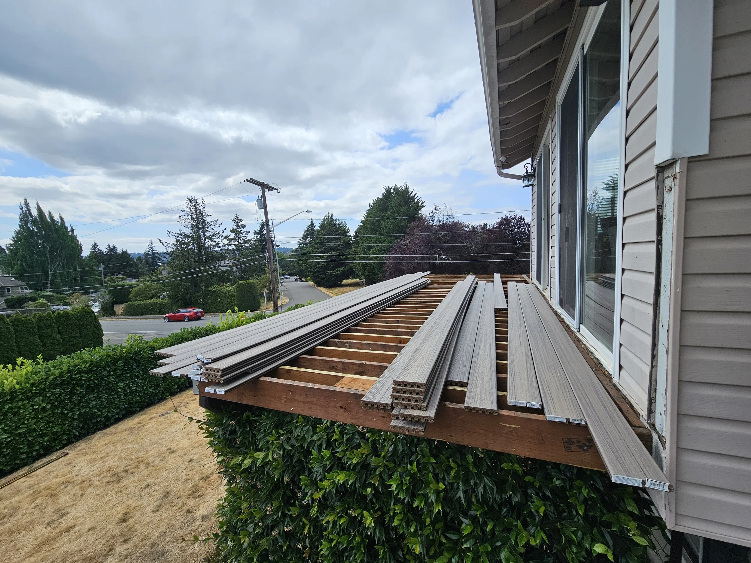 A new deck under construction.