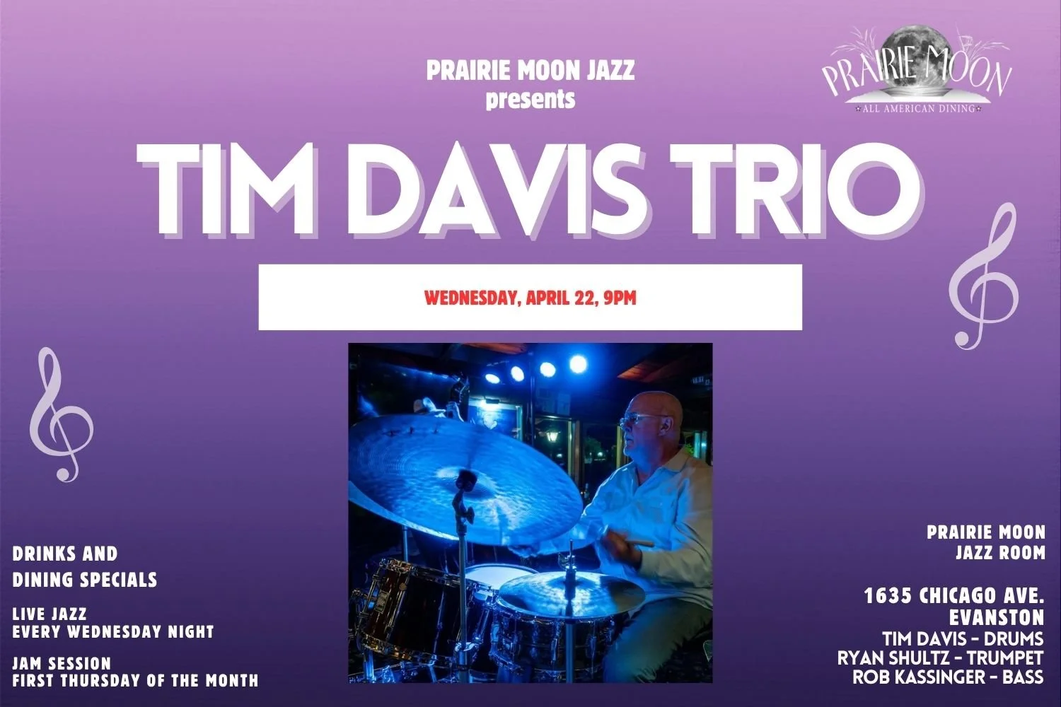 LIVE JAZZ EVANSTON, TIM DAVIS TRIO