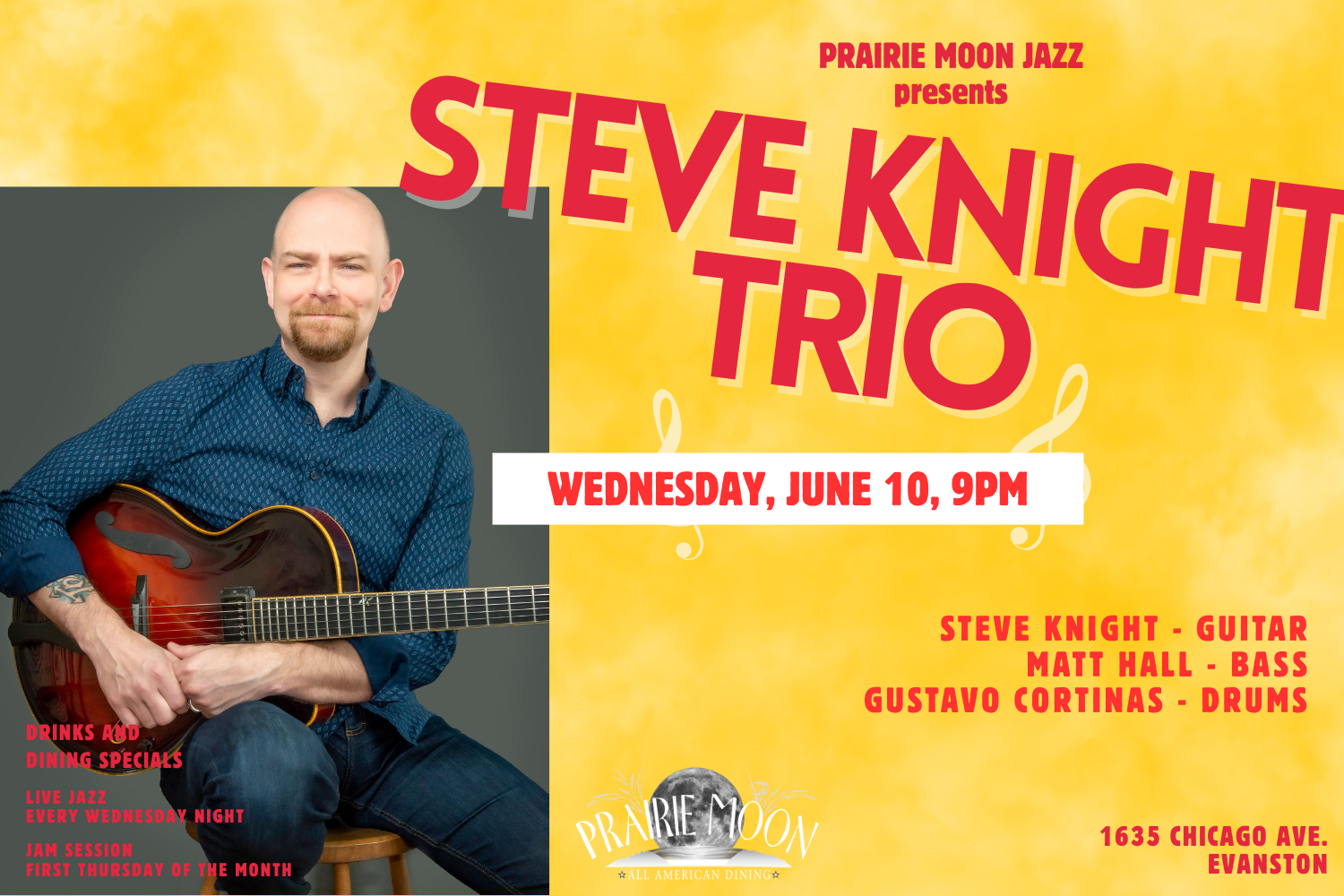 LIVE JAZZ EVANSTON, STEVE KNIGHT TRIO
