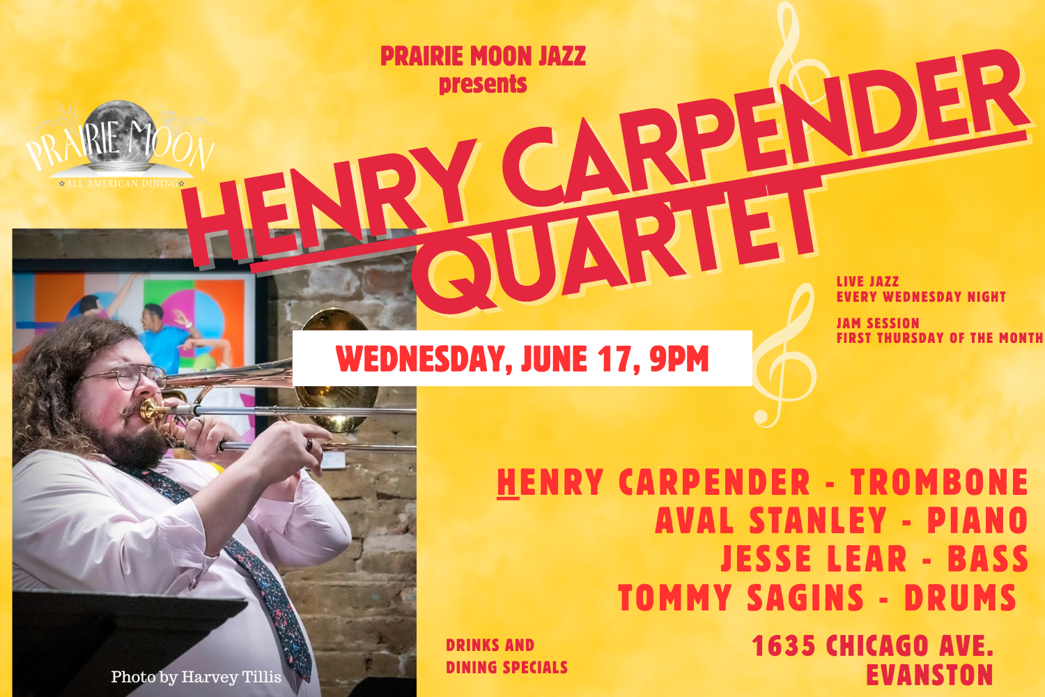 LIVE JAZZ EVANSTON, HENRY CARPENDER QUARTET