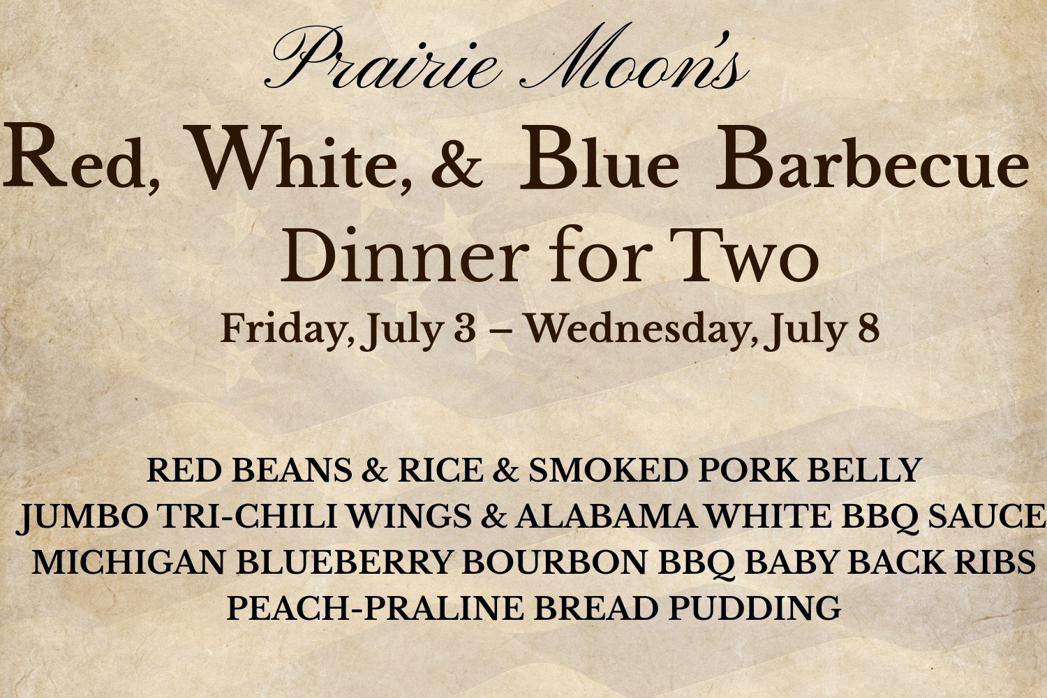 Dinner for Two: RED, WHITE, &amp; BLUE BARBECUE