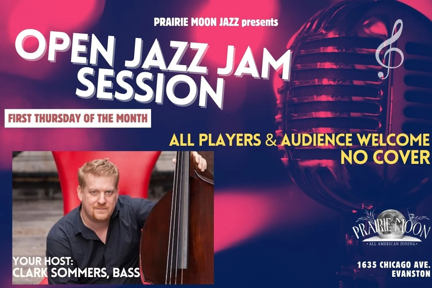 LIVE JAZZ EVANSTON, Jam Sessions, hosted by Clark Sommers