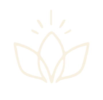 Minimalist line drawing of a lotus flower with radiating lines above it