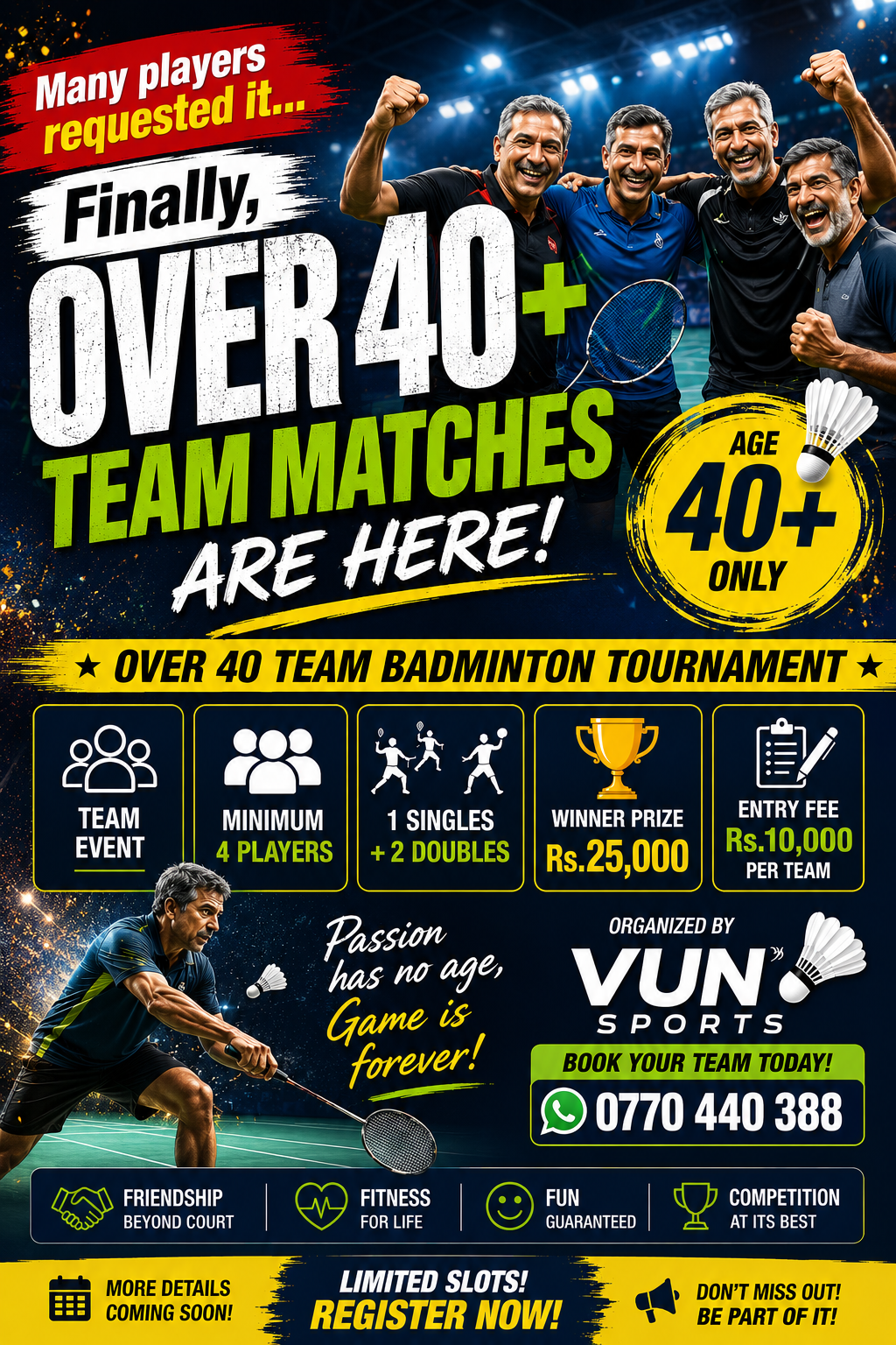 Kalutara District Over 40 Team tournament
