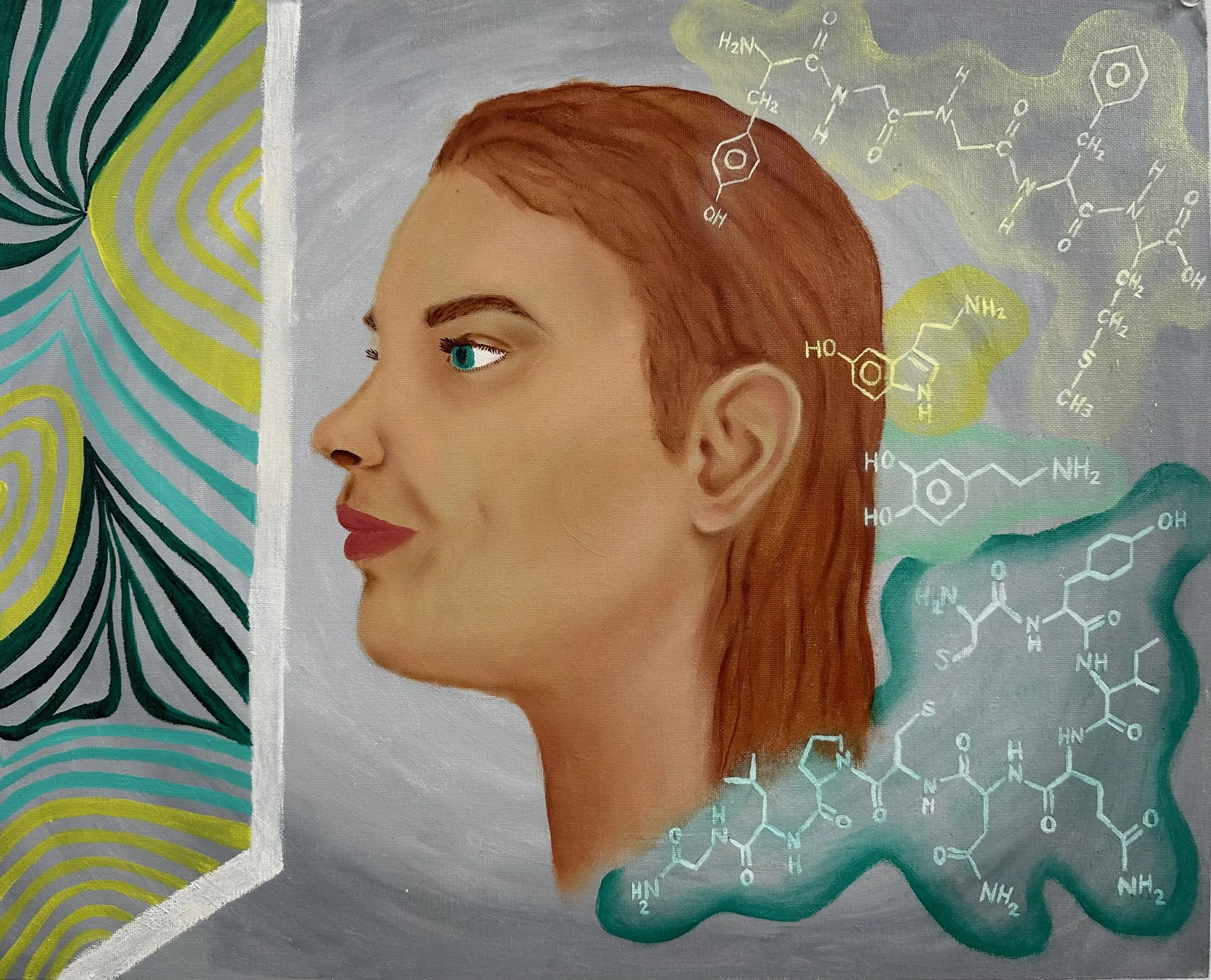 Dance of the Neurochemicals, 16" × 20", oil on canvas