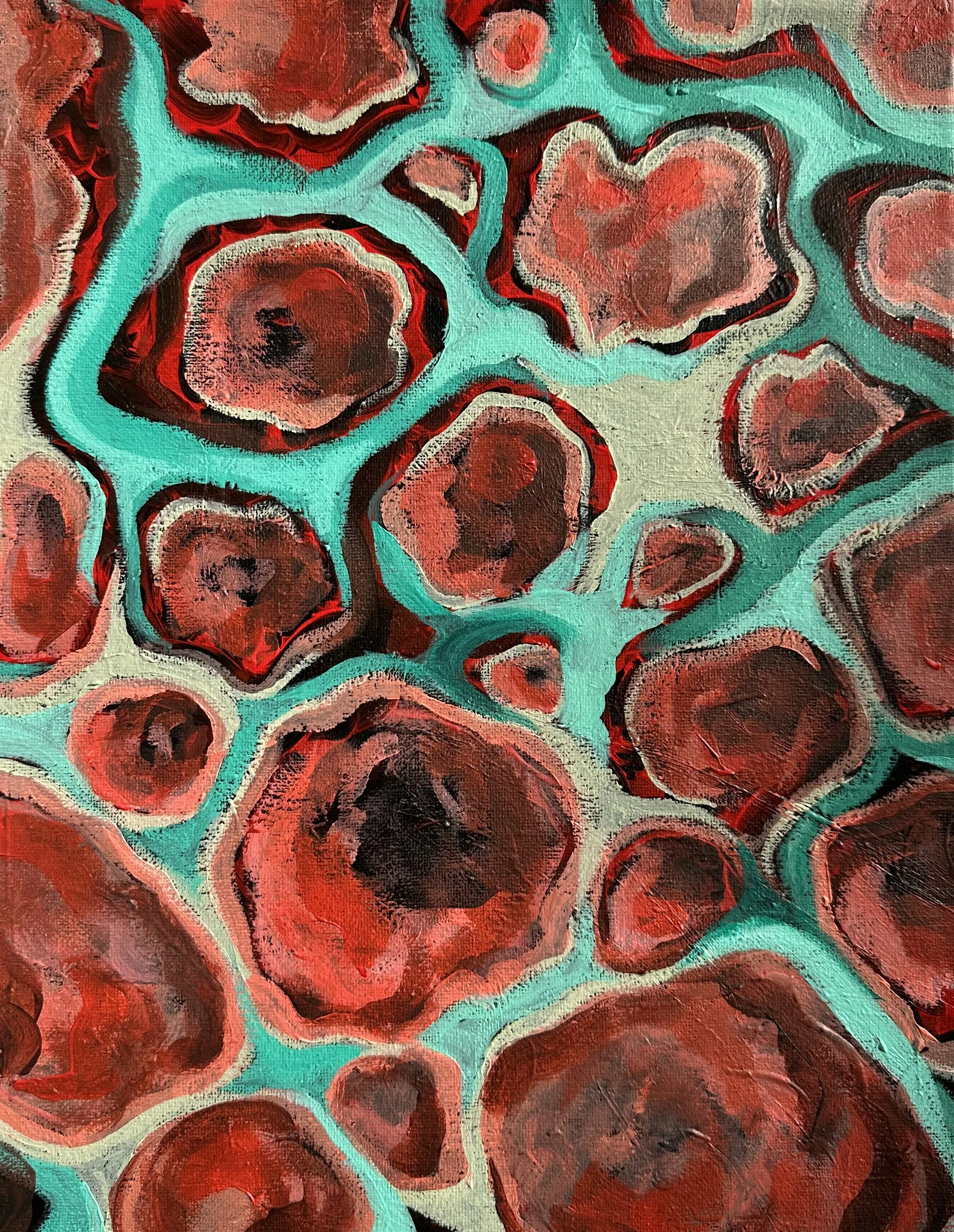 Flow, 14" × 11", acrylic on canvas