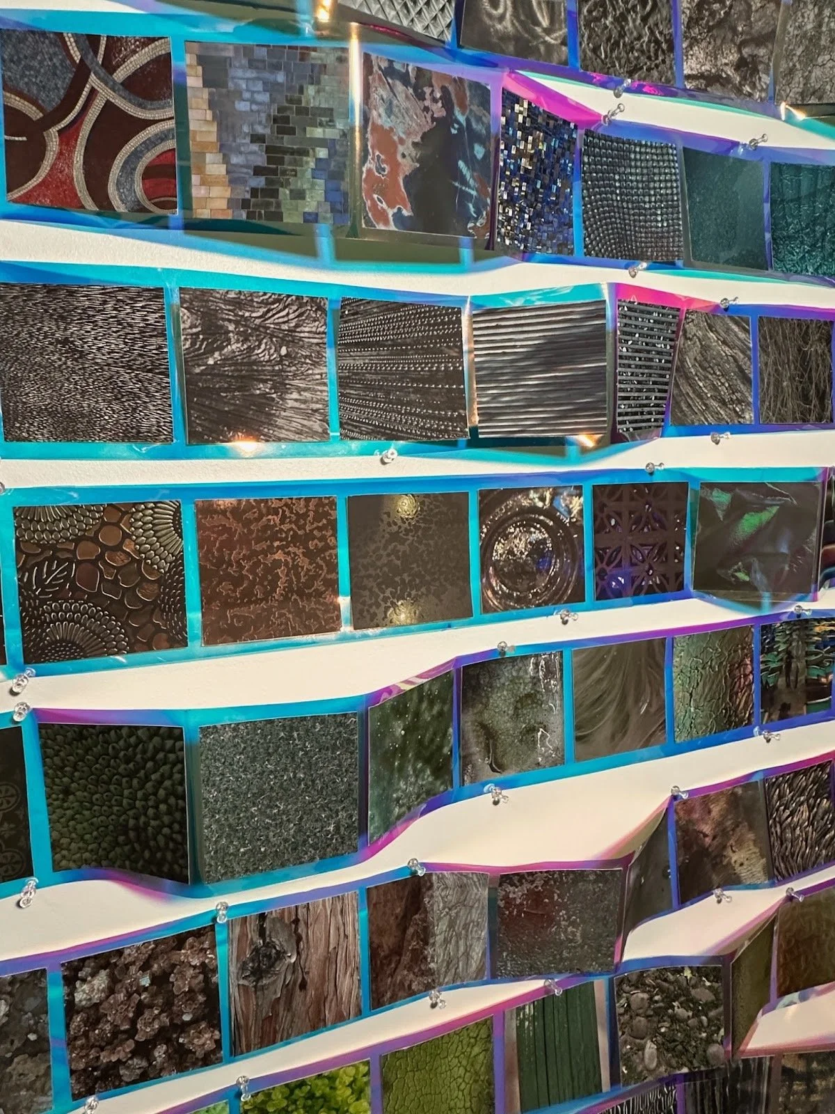 Untitled (detail image), 2025
Self-adhesive photo paper, iridescent vinyl
H35”xW35”xD2”