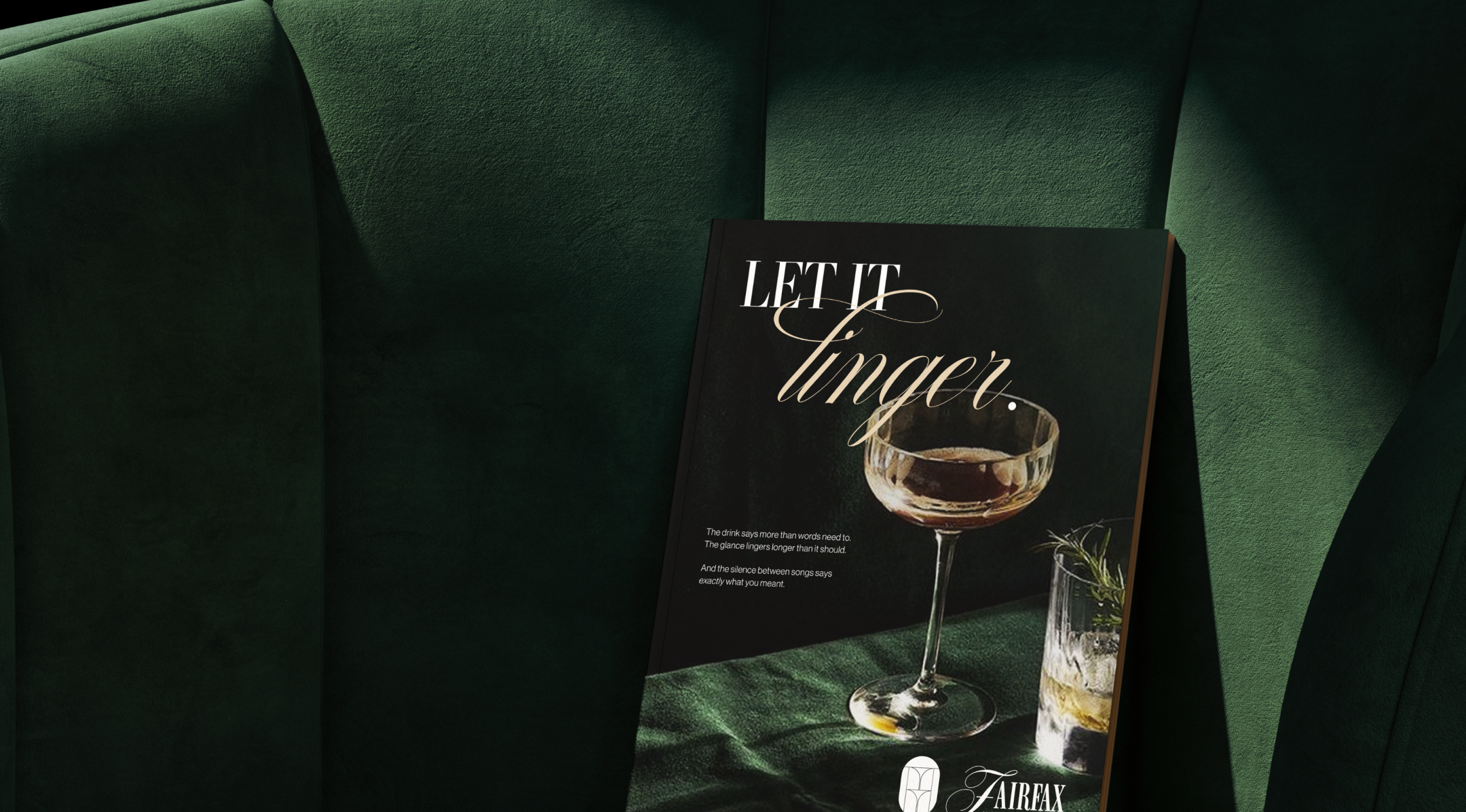 Marketing materials for Fairfax Cocktail Bar in Houston TX