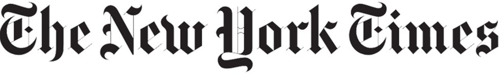 The New York Times logo in black, Gothic-style font.