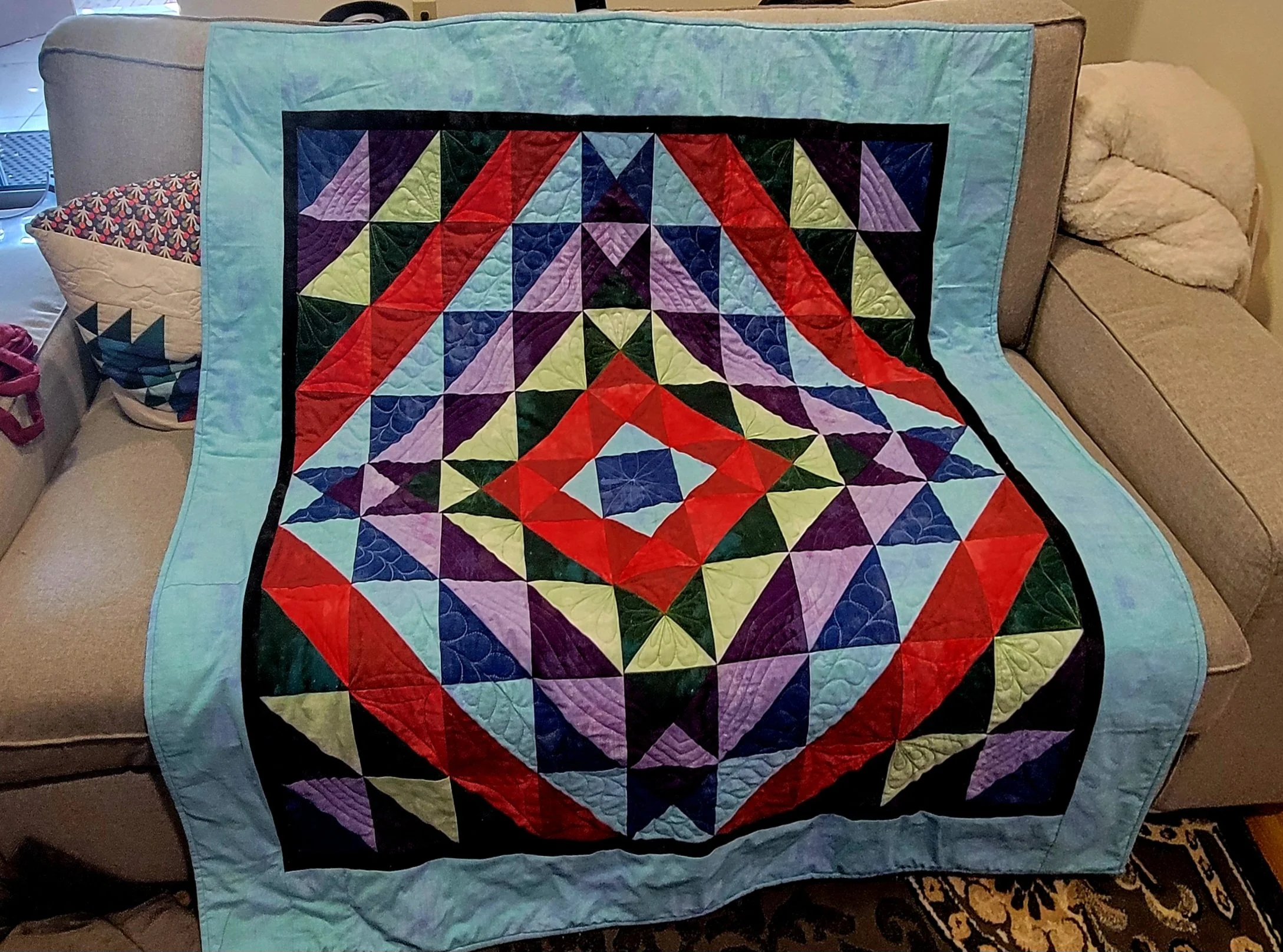 First Class Quilt Pattern – 57” x 57” Beginner Medallion Quilt – PDF