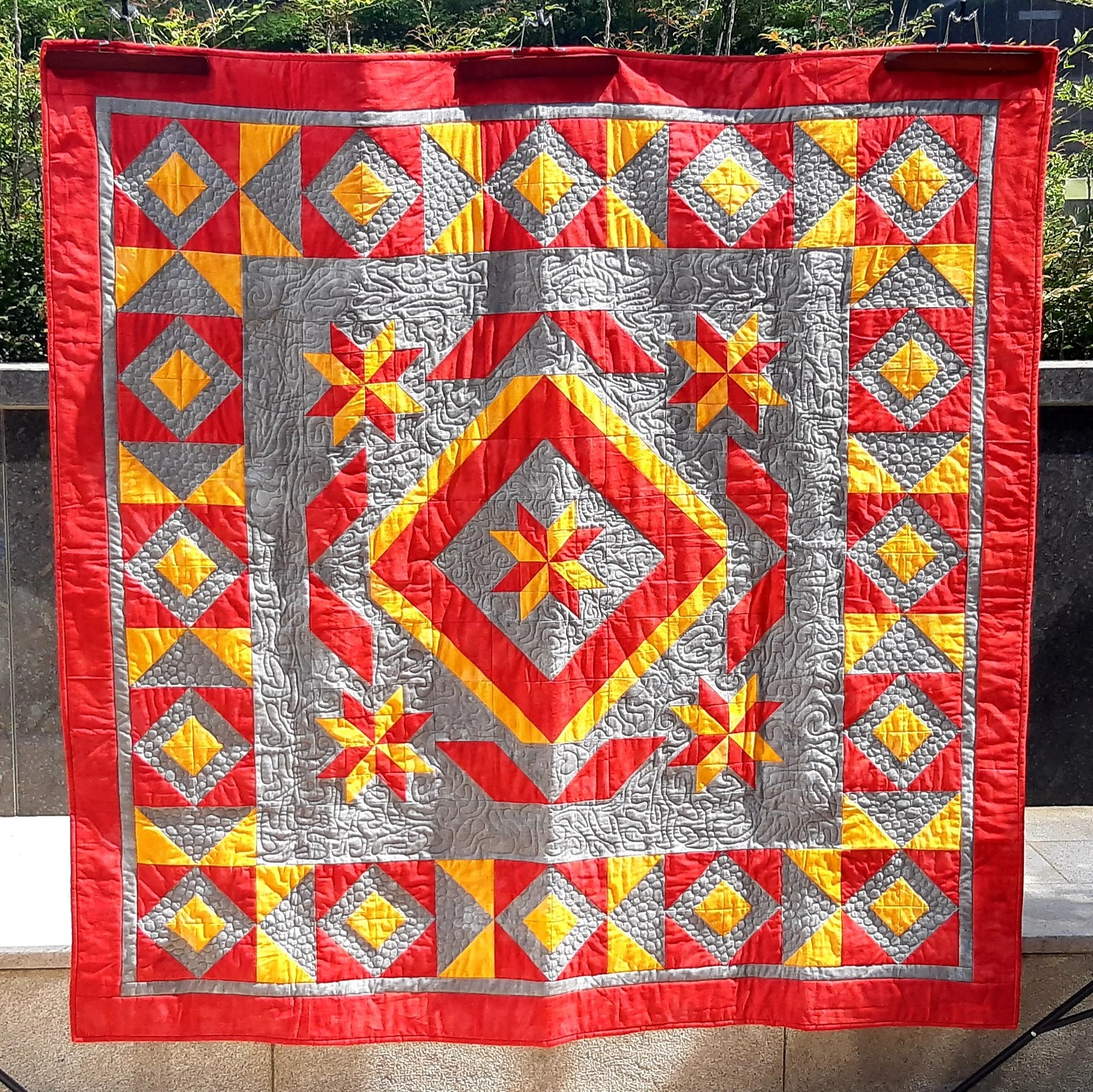 Satisfied – Medallion Quilt Pattern – 64” x 64” – Confident Beginner – Featured in Make Modern – PDF