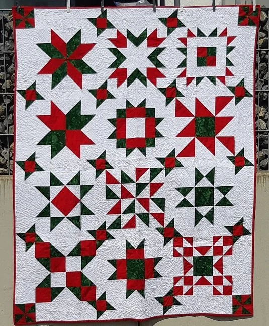 Sarah’s Star Sampler – Beginner Star Quilt Pattern – 48” x 62” – Sampler Quilt – PDF