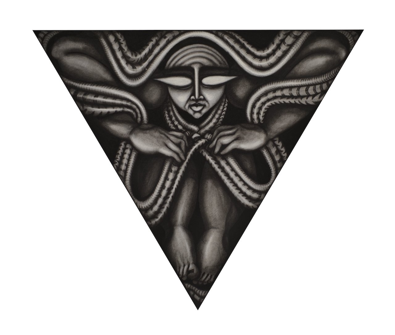 Lonely Reality (State of Hell),
Charcoal on Paper,
35" X 35" (H X W),
2016 