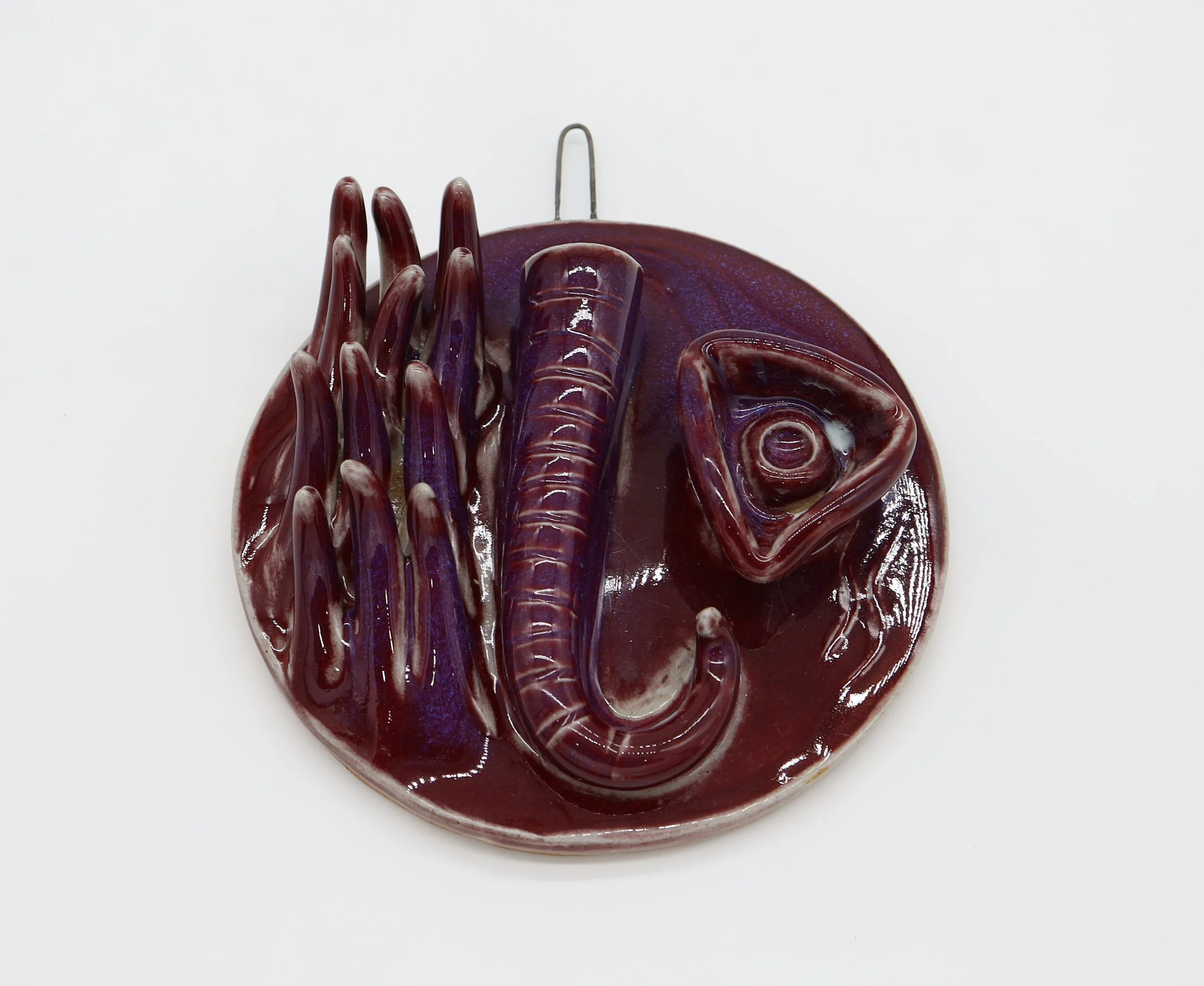 Velvety Plum #6, Ceramic, 5 x 5 x 2 inch (shot 1)