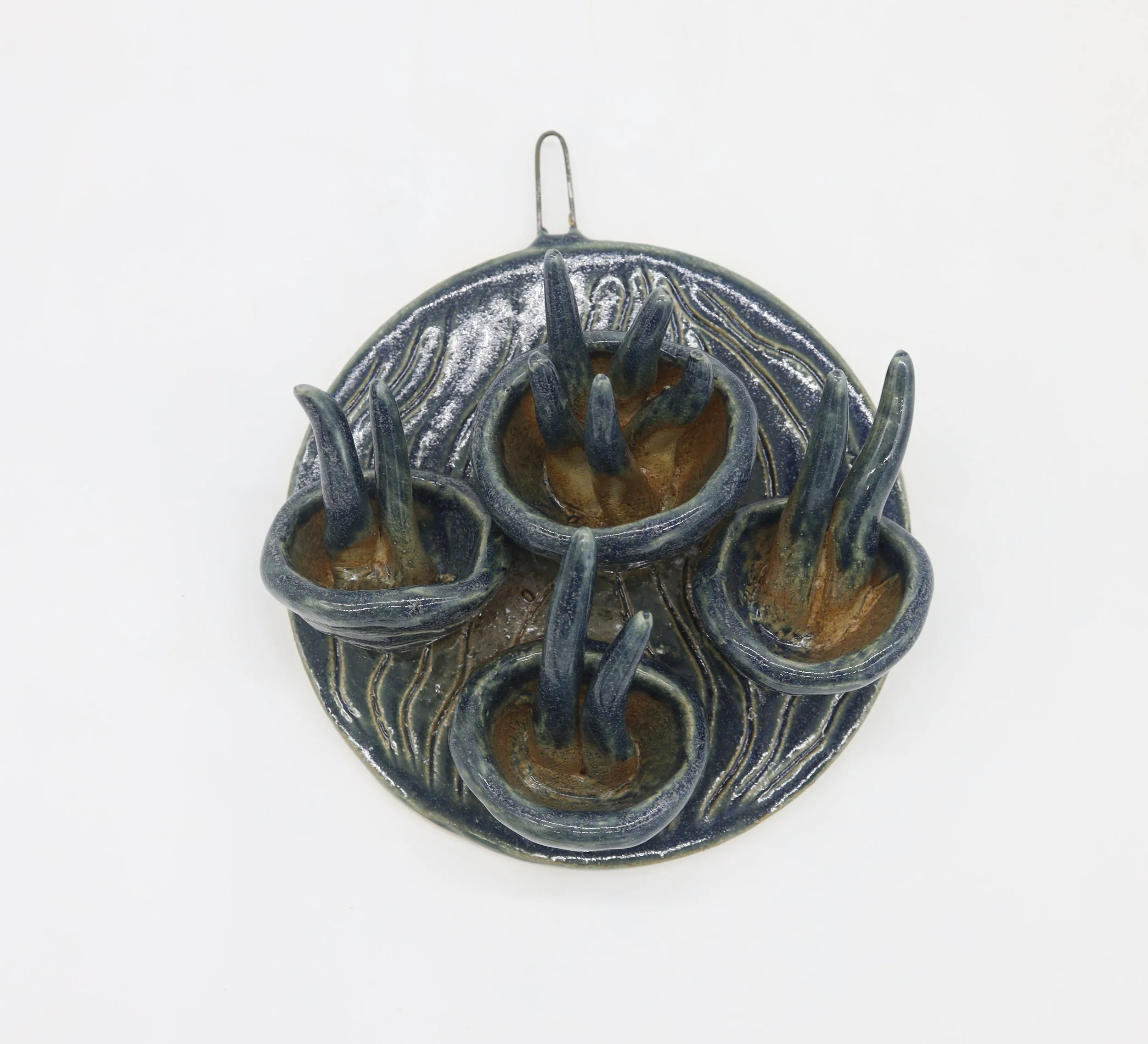 Breaking Blue #9, Ceramic, 5 x 5 x 2 inches