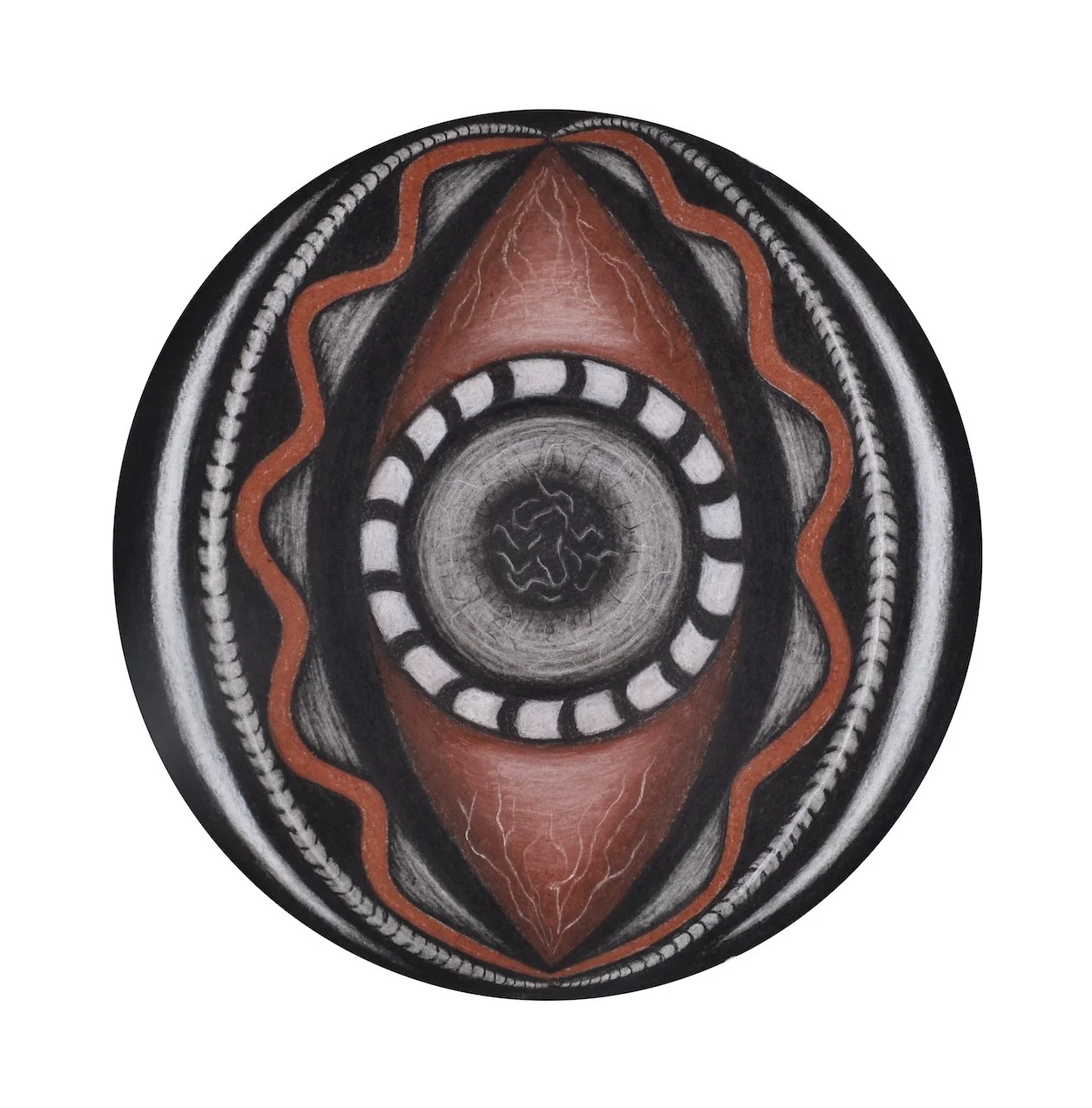 The Projection of Desire,
Charcoal on Paper,
16" Diameter