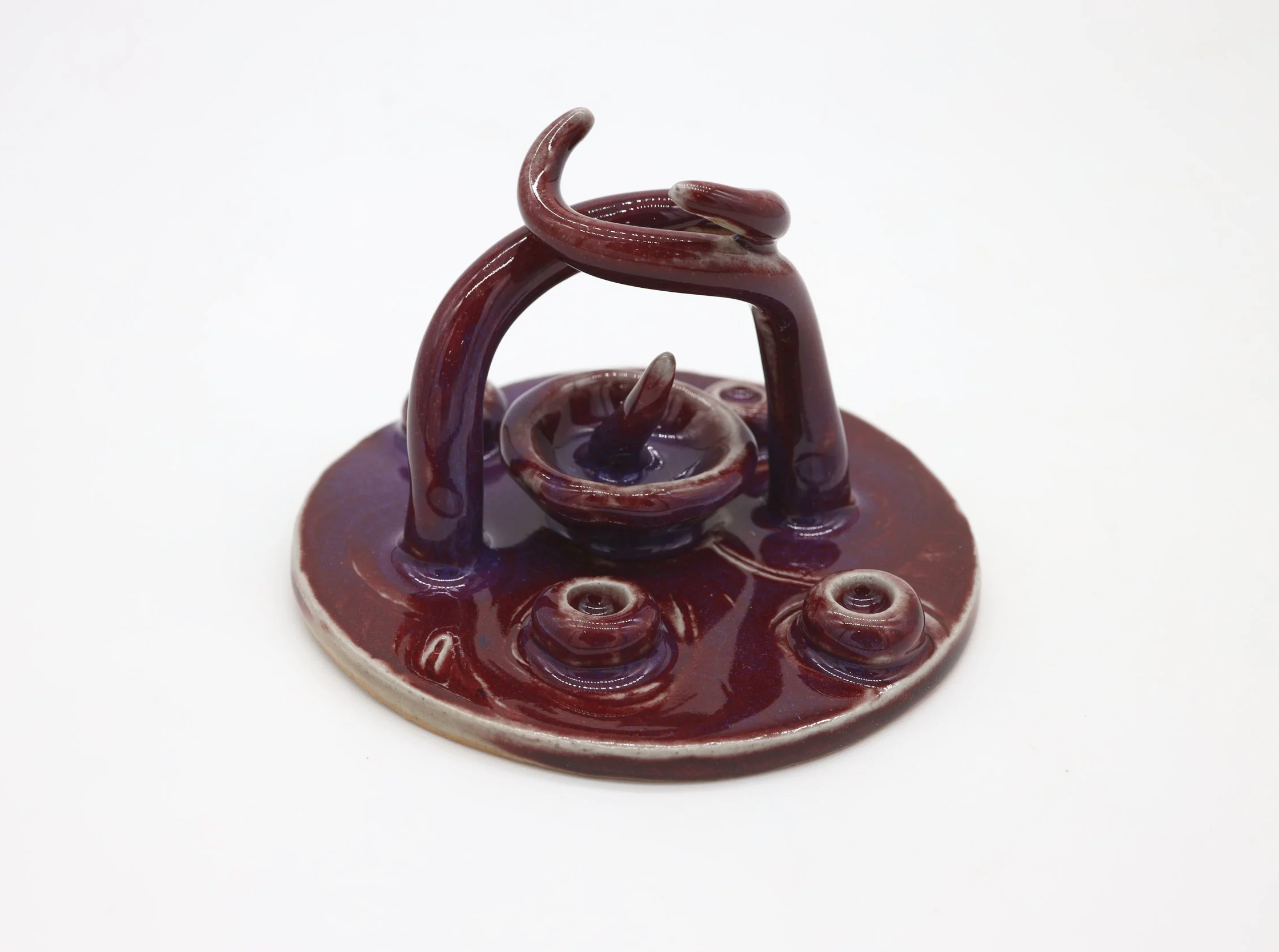 Velvety Plum #1, Ceramic, 5 x 5 x 2.5 inch (shot 1)