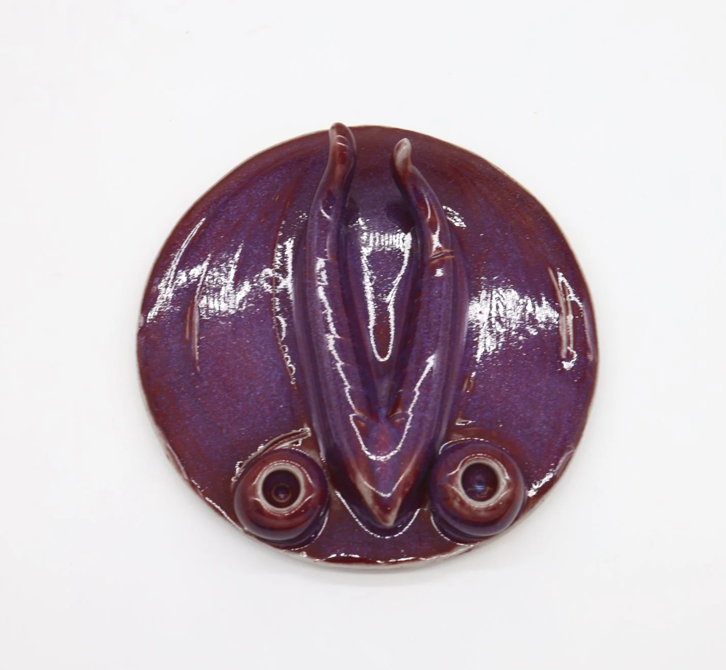 Velvety Plum #2, Ceramic, 5 x 5 x 1 inch (shot 1)