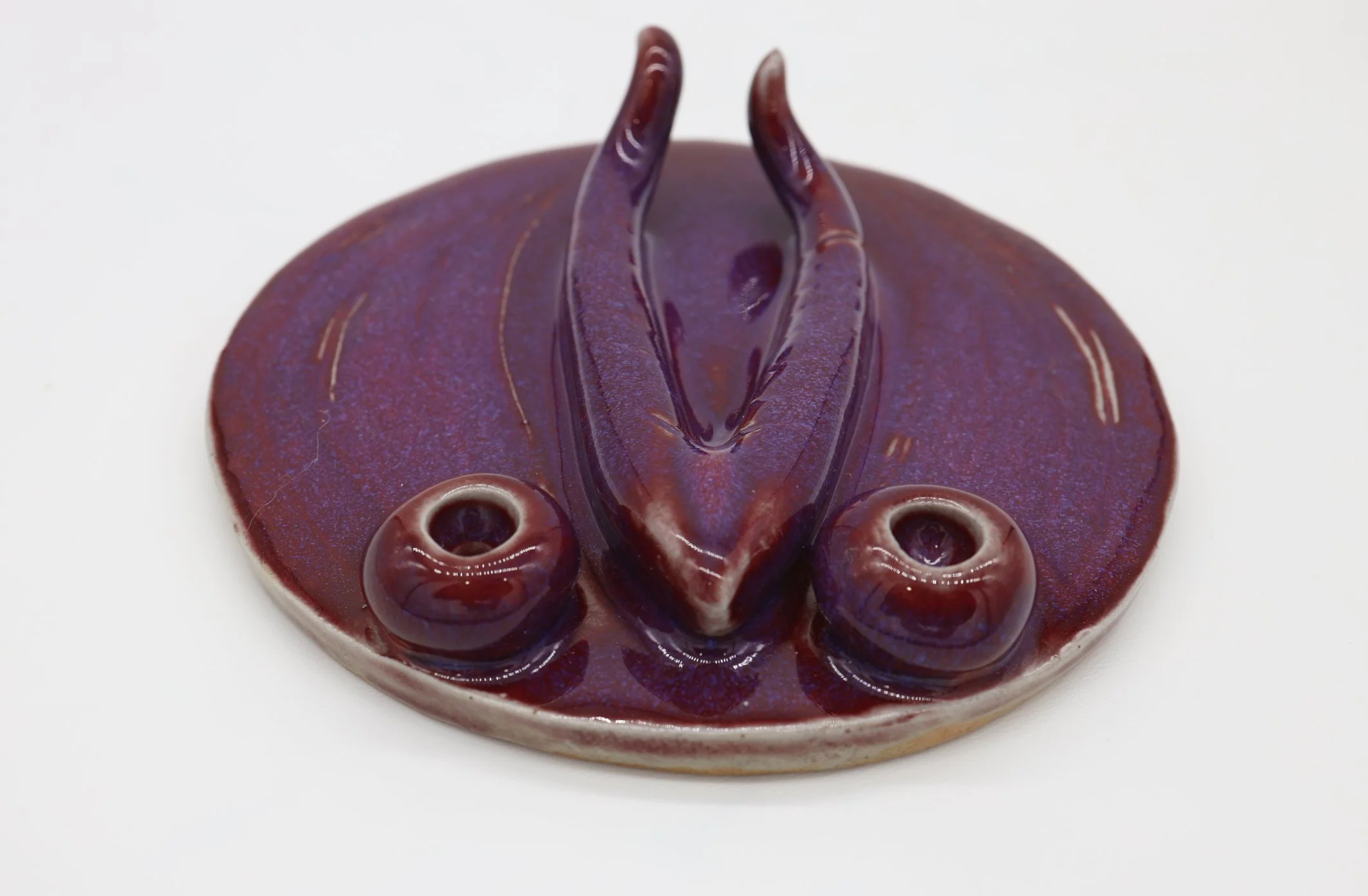 Velvety Plum #2, Ceramic, 5 x 5 x 1 inch (shot 2)